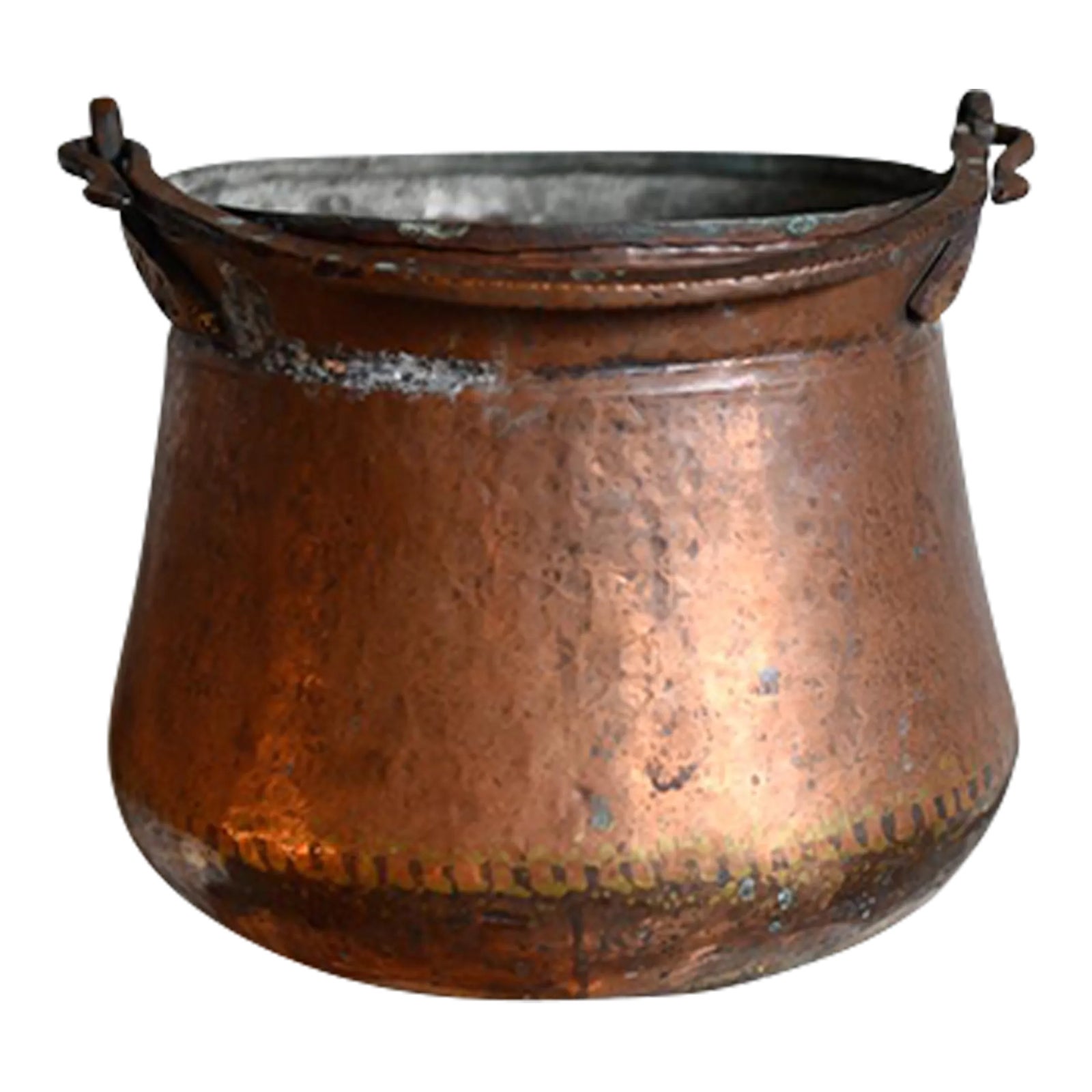 Antique French Copper Hand Forged Cauldron | Chairish