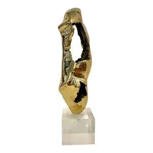 Brutalist Bronze Sculpture on Lucite Base by Ramon Viejo From 70's