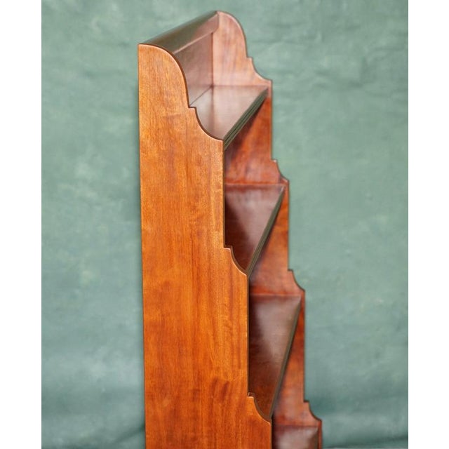 Regency Style Hardwood Waterfall Dwarf Library Bookcases, 1950, Set of 2 For Sale - Image 11 of 18