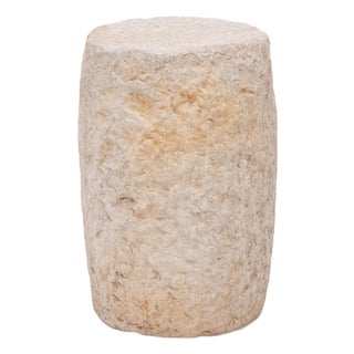 Chinese Chiseled Limestone Drum, C. 1850 For Sale