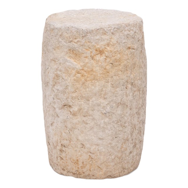 Chinese Chiseled Limestone Drum, C. 1850 For Sale
