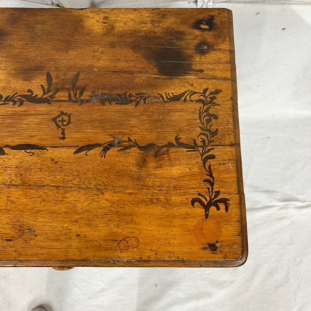 Early 19th Century Early 1800s One Drawer Primitive Cherry Work Table For Sale - Image 5 of 8