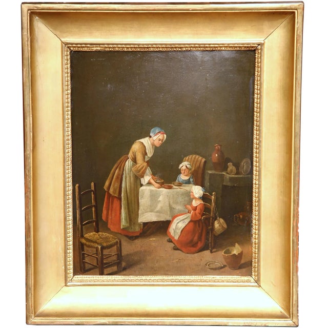 Early 19th Century 19th Century French Oil on Board After Chardin in Original Giltwood Frame For Sale - Image 5 of 5