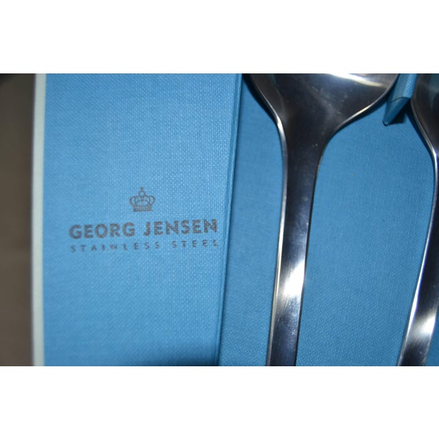 1955 Georg Jensen Mid Century Modern Stainless Serving Fork and 