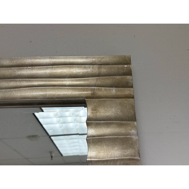 2000 - 2009 Custom Design Fluted Silver Finish Wall / Floor Mirror For Sale - Image 5 of 12