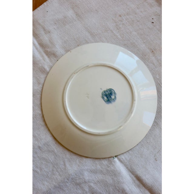 Ceramic Antique Ironstone Dinner Plate from Boch Frères Keramis, 1890s For Sale - Image 7 of 9
