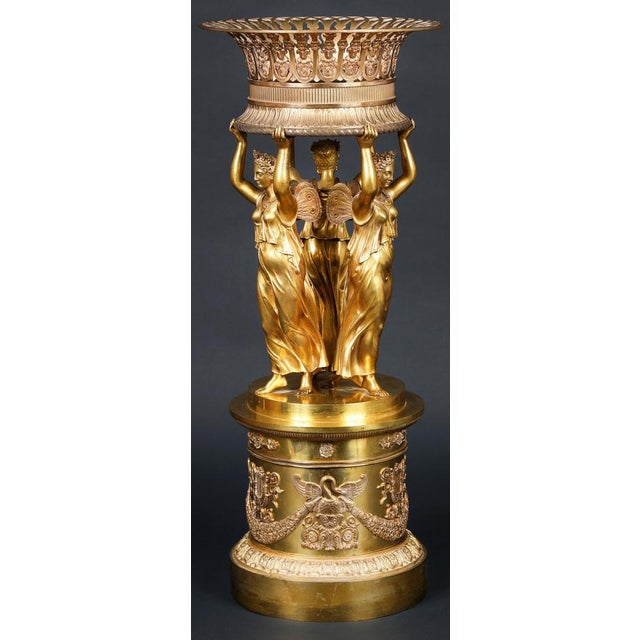 Gilded bronze centerpiece paris, ca. 1820–1830, identical counterpart in donald trump's oval office in the white house,...