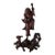 Chinese Carved Wood Folklore Figure With Wood Base 19thC - Set of 2 For Sale