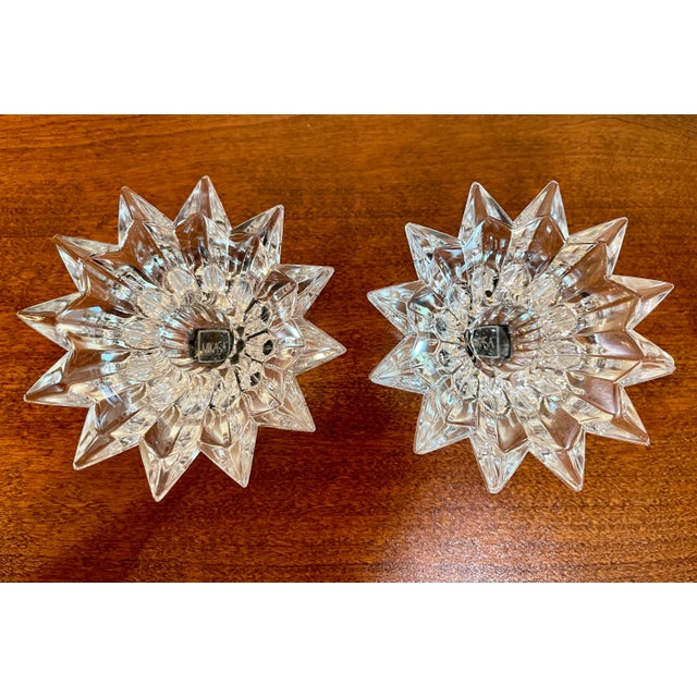 Glass Mikasa "Bridgeton" Starburst Candle Holders a Pair For Sale - Image 7 of 10