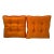 Vintage Orange Square Tufted Pillows - a Pair For Sale