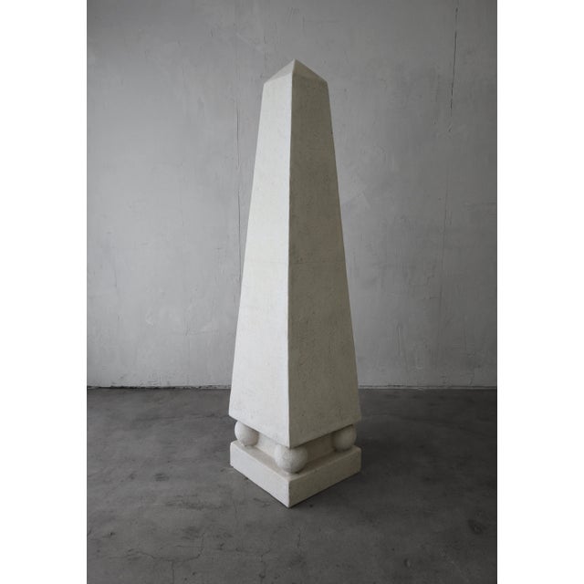 Off-white Monumental Post Modern 5ft Architectural Obelisk For Sale - Image 8 of 8