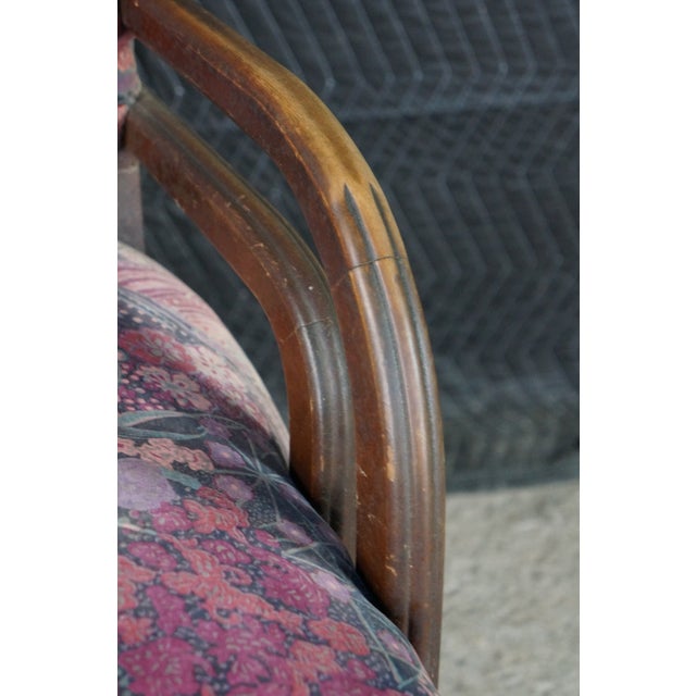 Mid Century Art Deco Style Bentwood Library Vanity Arm Reading Chair MCM Retro For Sale - Image 10 of 18
