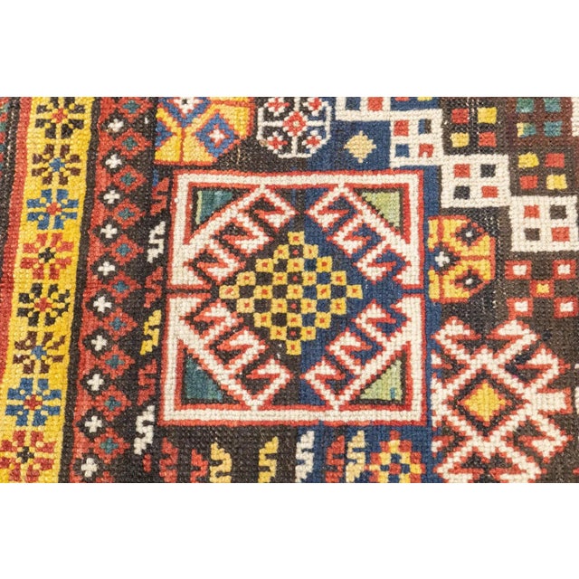 Navy Blue Late 18th Century Antique Caucasian Kuba Rug 4'9'' x 10' For Sale - Image 8 of 8