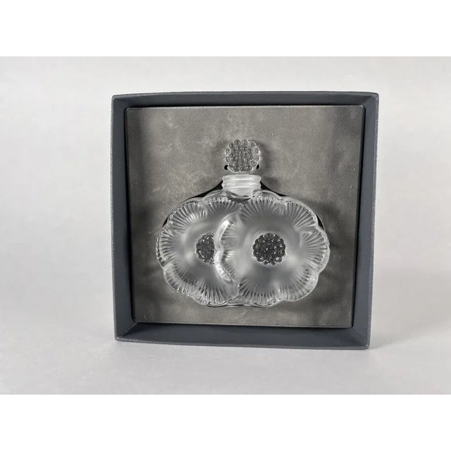 Vintage Flower Lalique Crystal Bottle by René Lalique, 1990s For Sale - Image 9 of 9