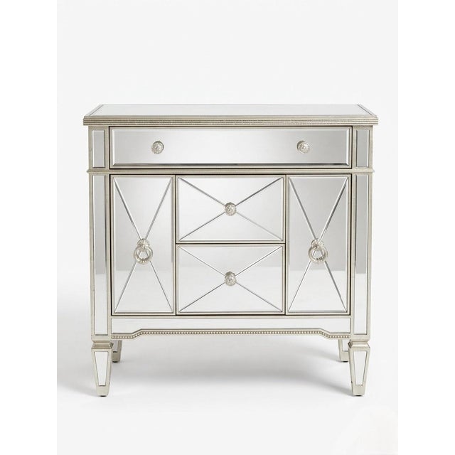 Hollywood Regency Elegant Pair of Vintage Mirrored Chests For Sale - Image 3 of 9