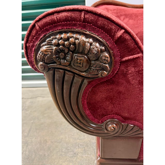 Red Vintage Federal Style Eagle Sofa For Sale - Image 4 of 10