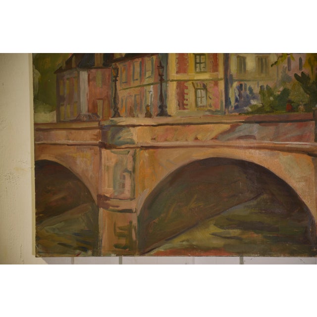 Figurative Post-Impressionist Artist, Canal Poirot, 1980, Oil Painting on Canvas For Sale - Image 8 of 9