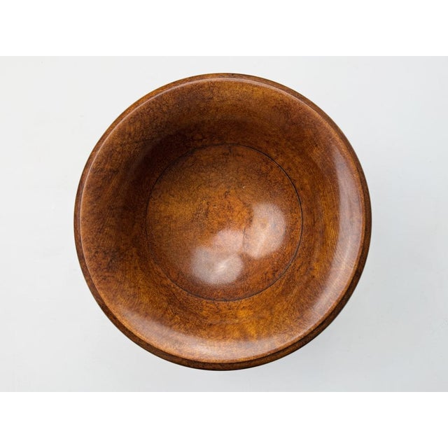 Antique English Grand Tour Bowl with Base in Veined Beech, 1890s For Sale - Image 5 of 6