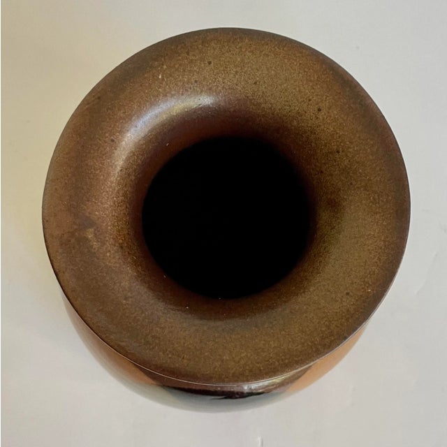 1970's Organic MCM Glazed Ceramic Pottery Vase For Sale In Los Angeles - Image 6 of 9