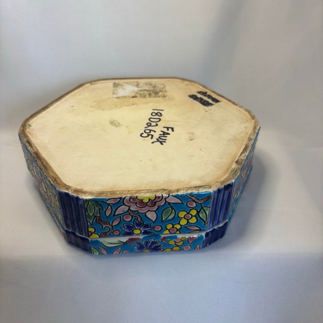 Art Nouveau Early 20th Century French Longwy Art Nouveau Ceramic Bonbonnière For Sale - Image 3 of 5