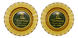 Castaways Hotel Glass Ashtrays - a Pair