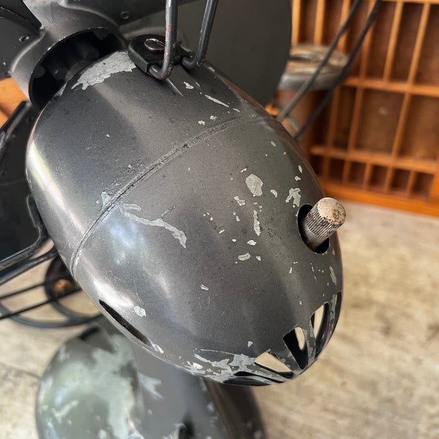 Metal Vintage Westinghouse Oscillating Desk Fan Black Metal Industrial Style For Sale - Image 7 of 13