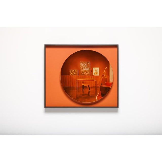 Blue Glass and Lacquered Wood Frame Mirror Moon by Reda Amalou Design For Sale - Image 10 of 15