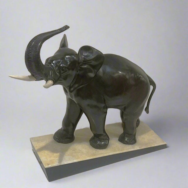 Art Nouveau Art Nouveau Period Irénée Rochard Bronze Elephant Sculpture France circa 1920 For Sale - Image 3 of 6
