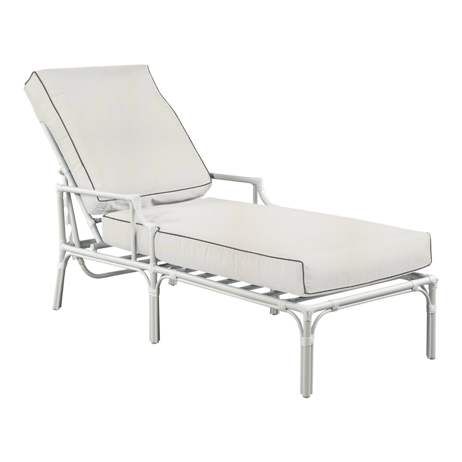 Haven Outdoor Chaise, White and Coal Chairish