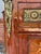 Wood Louis XV Marquetry Cabinet Chest of Drawers With Brass Ormolu- Green Marble Top For Sale - Image 7 of 12
