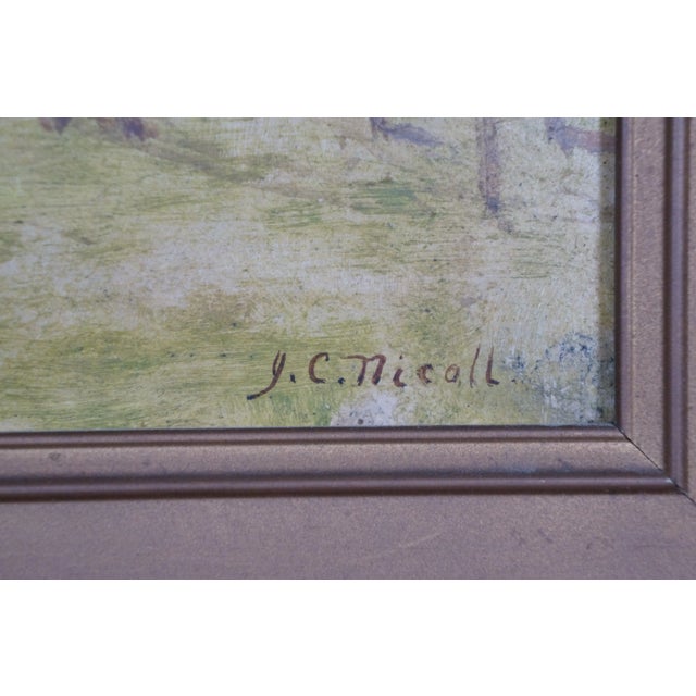 Antique James Craig Nicoll Autumn Forest Original Oil Painting on Paper 20", Framed For Sale - Image 6 of 12