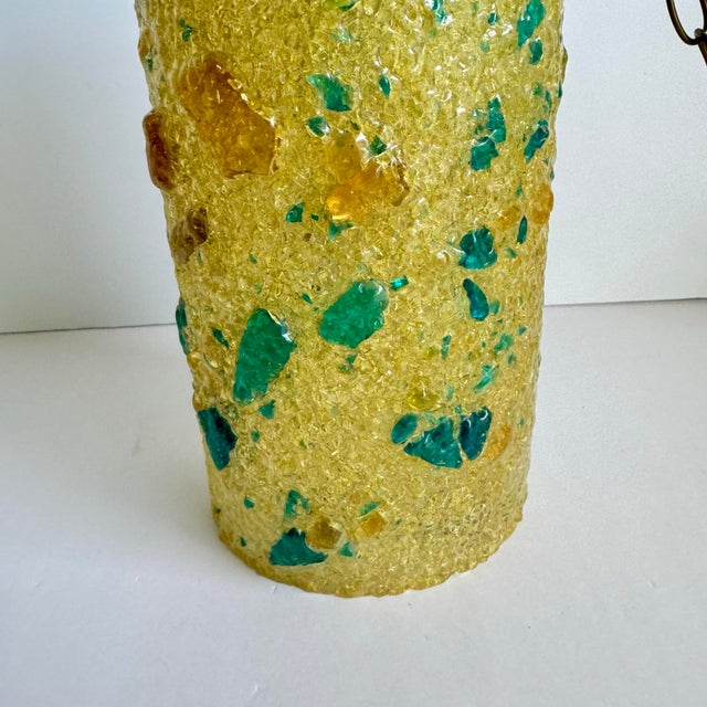 Mid Century Modern Lucite Swag Lamp Yellow Green Blue Chunky Acrylic Rock Candy Hanging Pendant Light For Sale - Image 6 of 12