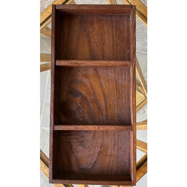 Mid 20th‑Century Spanish Colonial-Style Hand Hewn Walnut Wood & Brass Accent Box For Sale - Image 14 of 18