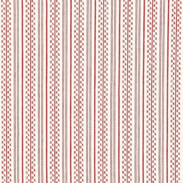 Farmhouse Sample - Schumacher Jack Stripe Fabric in Red For Sale - Image 3 of 3
