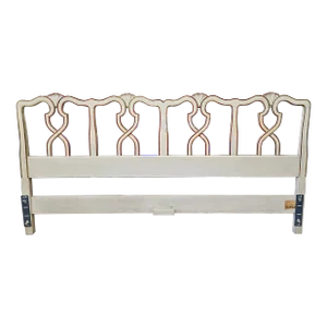 Kindel Furniture Partial Gilt and Antique White Mahogany King Size Headboard