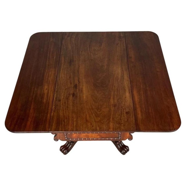 Regency Mahogany Pembroke Table with Carved Pedestal Base, 1800 For Sale - Image 14 of 15