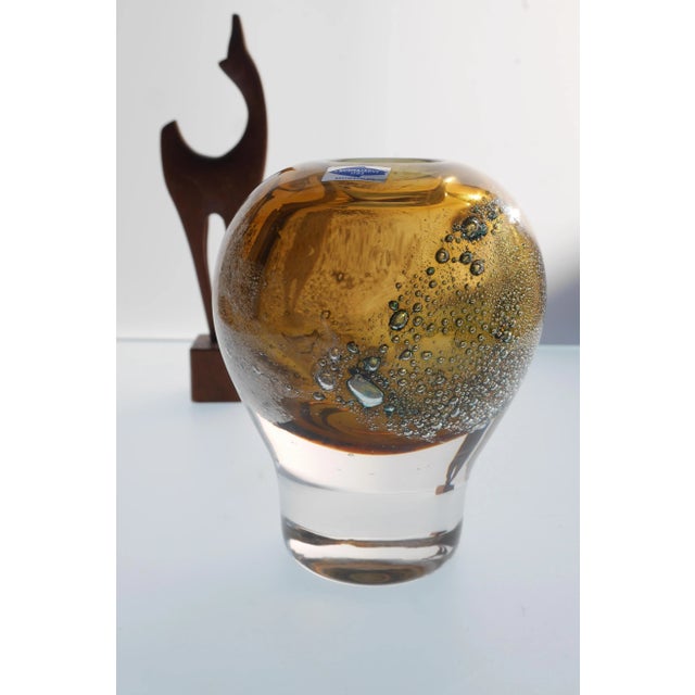 Mid-Century Scandinavian Modern Finnish Art Glass Vase by Heikki Orvola, 1974 For Sale - Image 6 of 11