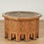 Impressive antique Moroccan table crafted in mahogany featuring a removable silvered brass tray hand hammered in symbolic...