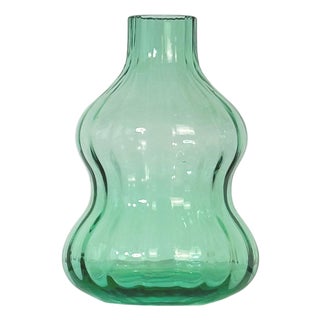 Small Vintage Green Murano Glass Bottle Vase from Nason, 1980s For Sale