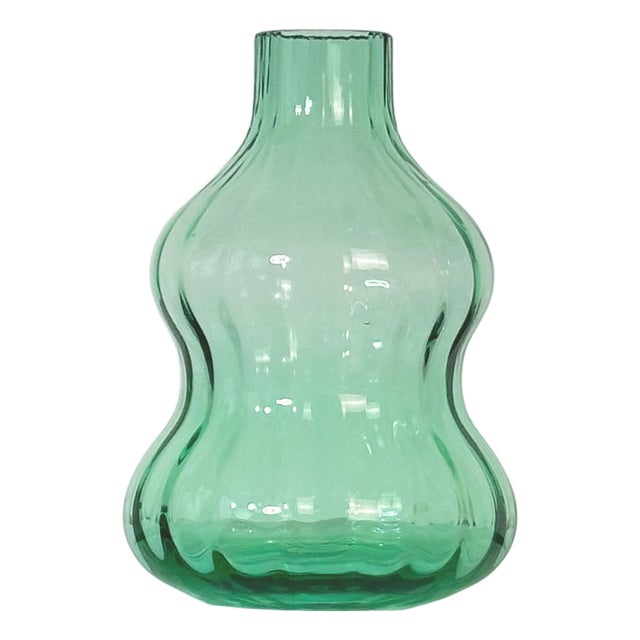 Small Vintage Green Murano Glass Bottle Vase from Nason, 1980s For Sale