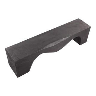 71" Inch Long Modern Black Sculpture Bench - 2 For Sale