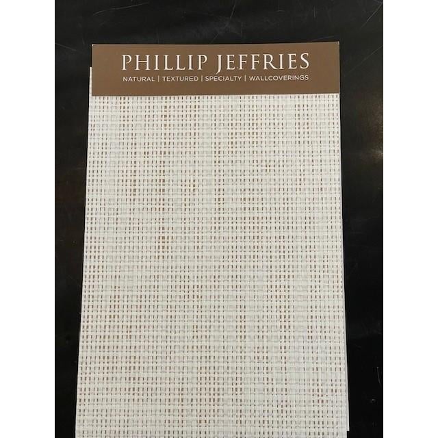 Virtually seamless and with a stain repellent finish, Phillip Jeffries Tidal Weave Whitecap (9659) Wallcovering. Two (2)...