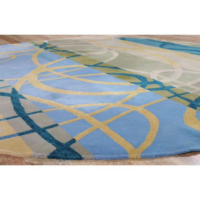 Vintage Chinese Hooked Rug, 09'01 X 09'01 For Sale - Image 9 of 11