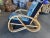 Blue Restored 3/4 Pretzel Rattan Lounge Chair With Adjustable Back For Sale - Image 8 of 12