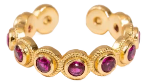 Ruby Passion Adjustable Gold Plated Stackable Ring, Size 8