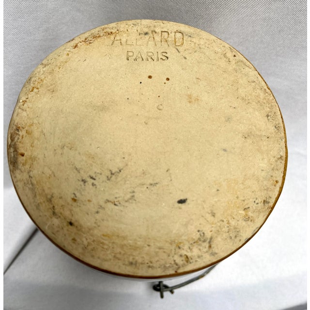 Antique Glazed French Crock W/Metal Carrier For Sale In Dallas - Image 6 of 9