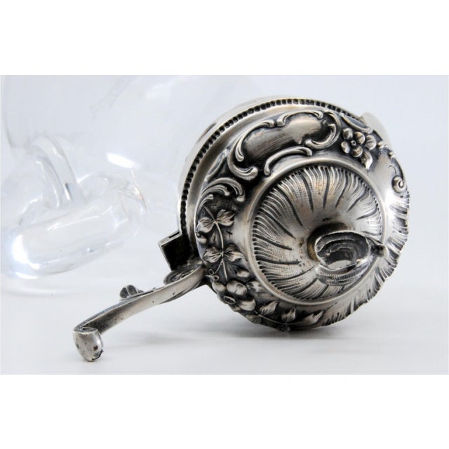 Glass Water Jug with Knob Cut Out on the Silver Lid For Sale - Image 10 of 11