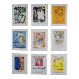 Vintage Mid 20th C. Marc Chagall Poster Lithographs - Set of 9 For Sale