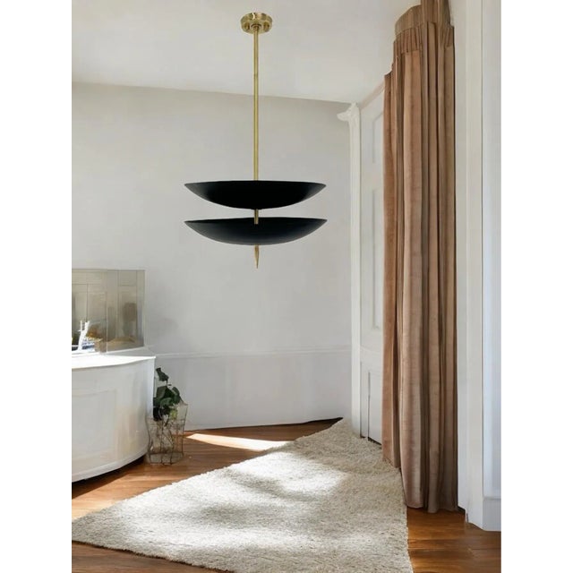 Stack 4 Light Modern Raw Brass Sputnik Light Fixture For Sale - Image 11 of 12