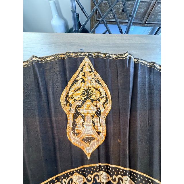 Large Batik Folding Fan For Sale - Image 4 of 13